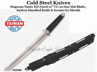 Cold Steel Knives CS35AE Magnum Tanto XII Fixed 12" VG-10 San Mai Blade, Kraton Handled Knife & Secure-Ex Sheath