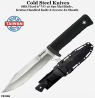 Cold Steel Knives CS35AN SRK Fixed 6" VG-10 San Mai Blade, Kraton Handled Knife Secure-Ex Sheath