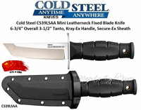 Cold Steel Knives CS39LSAA Mini Leatherneck Fixed Blade Knife 3.5" Tanto, Kray-Ex Handle, Secure-Ex Sheath