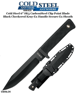 Cold Steel Knives CS49LCK SRK Survival Rescue Knife 6" Black SK-5 Blade, Kray-Ex Handle, Secure-Ex Sheath