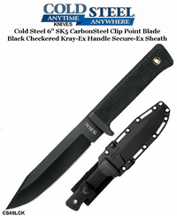 Cold Steel Knives CS49LCK SRK Survival Rescue Knife 6" Black SK-5 Blade, Kray-Ex Handle, Secure-Ex Sheath