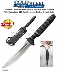 Cold Steel Knives CS53NHS Tokyo Spike 4" Blade, Faux G10 Handle, Secure-Ex Sheath