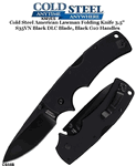Cold Steel Knives CS58B American Lawman Folding Knife 3.5" S35VN Black DLC Blade, Black G10 Handles
