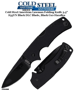 Cold Steel Knives CS58M AK-47 Folding Knife 3.5" S35VN Black DLC Blade, Black G10 Handles