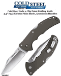 Cold Steel Knives CS58PC Code 4 Clip Point Folding Knife 3.5" S35VN Satin Plain Blade, Aluminum Handles