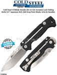 Cold Steel Knives CS58SQL Demko AD-15 Lite Scorpion Lock Folding Pocket Knife 3-1/2" Japanese AUS-10A Drop Point Plain Blade, Griv-Ex Handles