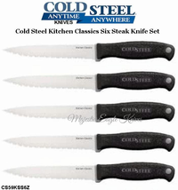 Cold Steel Knives CS59KSS6Z 6-Piece Kitchen Classic Steak Knife Set, Kray-Ex Handles