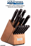 Cold Steel Knives CS59KSSET 13 Piece Kitchen Classic Block Set, Kray-Ex Handles