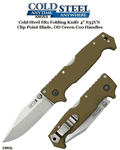 Cold Steel Knives CS62L SR1 Folding Knife 4" S35VN Clip Point Blade, OD Green G10 Handles