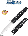 Cold Steel Knives CS11G6 Cold Steel Hold Out Folding Knife 6" CPM-S35VN Satin Plain Blade, Black G10 Handles
