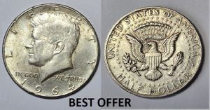 Collectible U.S.A. Coin's 1964-n-mark John F Kennedy Silver Half Dollar Coin Collectible U.S.A. Coin's 1964-n-mark John F Kennedy Silver Half Dollar Coin