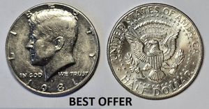 Collectible U.S.A. Coin's 1981D-JFK-Half-Dollar Collectible U.S.A. Coin's 1981D-JFK-Half-Dollar