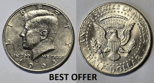 Collectible U.S.A. Coin's 1993D-JFK-Half-Dollar