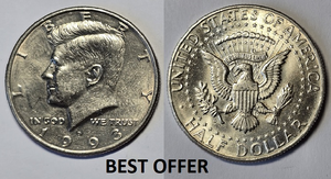 Collectible U.S.A. Coin's 1993D-JFK-Half-Dollar