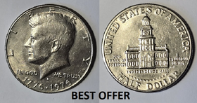 Collectible U.S.A. Coin's "200 YEARS OF FREEDOM" 1776-1976D-JFK-Half-Dollar VG