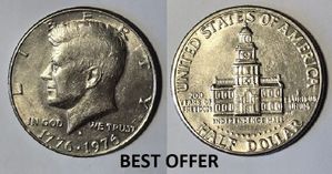 Collectible U.S.A. Coin's "200 YEARS OF FREEDOM" 1776-1976D-JFK-Half-Dollar VG