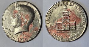Collectible U.S.A. Coin's "200 YEARS OF FREEDOM" 1776-1976D-JFK-Half-Dollar VG