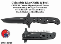 Columbia River CRKT CRM16-10KSF Kit Carson Flipper Special Forces 3" Black Combo Tanto Blade, Black Stainless Steel Handles Columbia River CRKT CRM16-10KSF Kit Carson Flipper Special Forces 3" Black Combo Tanto Blade, Black Stainless Steel Handles