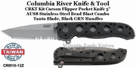 Columbia River CRKT CRM16-12Z Kit Carson Flipper 3" Bead Blast Combo Tanto Blade, Black GRN Handles Columbia River CRKT CRM16-12Z Kit Carson Flipper 3" Bead Blast Combo Tanto Blade, Black GRN Handles