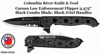 Columbia River CRKT CRM16-13ZLEK Kit Carson Law Enforcement Flipper 3.375" Black Combo Blade, Black Zytel Handles Columbia River CRKT CRM16-13ZLEK Kit Carson Law Enforcement Flipper 3.375" Black Combo Blade, Black Zytel Handles