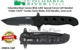 Columbia River CRKT CRM16-14SF CRKT Kit Carson Big Dog Flipper Pocket Knife 3.875" Tanto Combo Blade, Black, Aluminum Handles