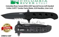 Columbia River CRKT CRM16-14SF CRKT Kit Carson Big Dog Flipper Pocket Knife 3.875" Tanto Combo Blade, Black, Aluminum Handles Columbia River CRKT CRM16-14SF CRKT Kit Carson Big Dog Flipper Pocket Knife 3.875" Tanto Combo Blade, Black, Aluminum Handles