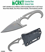 Columbia River Knife and Tool: CR2909 CRKT James Williams SDN Fixed Blade Knife 2-5/8" Bead Blast Plain Blade, One-Piece Steel Handle, Thermoplastic Sheath Columbia River Knife and Tool: CR2909 CRKT James Williams SDN Fixed Blade Knife 2-5/8" Bead Blast Plain Blade, One-Piece Steel Handle, Thermoplastic Sheath