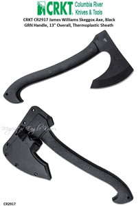 Columbia River Knife and Tool: CR2917 CRKT James Williams Skeggox Axe, Black GRN Handle, 13" Overall, Thermoplastic Sheath