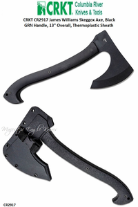 Columbia River Knife and Tool: CR2917 CRKT James Williams Skeggox Axe, Black GRN Handle, 13" Overall, Thermoplastic Sheath Columbia River Knife and Tool: CR2917 CRKT James Williams Skeggox Axe, Black GRN Handle, 13" Overall, Thermoplastic Sheath