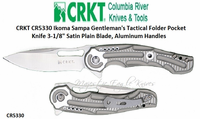 Columbia River Knife and Tool: CR5330 CRKT Ikoma Sampa Gentleman's Tactical Folder 3-1/8" Satin Plain Blade, Aluminum Handles Columbia River Knife and Tool: CR5330 CRKT Ikoma Sampa Gentleman's Tactical Folder 3-1/8" Satin Plain Blade, Aluminum Handles