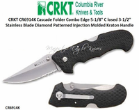 Columbia River Knife and Tool: CR6914K CRKT Cascade Folder Combo Edge 5-1/8" Closed 3-1/2" Stainless Blade Diamond Patterned Injection Molded Kraton Handle Columbia River Knife and Tool: CR6914K CRKT Cascade Folder Combo Edge 5-1/8" Closed 3-1/2" Stainless Blade Diamond Patterned Injection Molded Kraton Handle