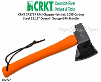 Columbia River Knife and Tool: CRKT CR2727 RMJ Chogan Hatchet, 1055 Carbon Steel 13.19" Overall Orange GRN Handle Columbia River Knife and Tool: CRKT CR2727 RMJ Chogan Hatchet, 1055 Carbon Steel 13.19" Overall Orange GRN Handle