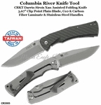 Columbia River Knife & Tool CR2085 CRKT 2085 Darrin Sirois Xan Assisted Folding Knife 3.67" Clip Point Blade, G10/Carbon Fiber Laminate and Stainless Steel Handles