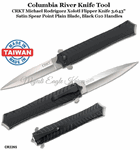 Columbia River Knife & Tool CR2265 CRKT Michael Rodriguez Xolotl Flipper Knife 3.643" Satin Spear Point Blade, Black G10 Handles