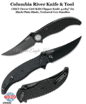 Columbia River Knife & Tool CR2640 CRKT Clever Girl IKBS Flipper Knife 4.084" D2 Black Plain Blade, Textured G10 Handles