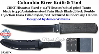 Columbia River Knife & Tool CR2907K CRKT Hissatsu Fixed Blade, Designed by James Williams, 7-1/4" 440 Stainless Steel Tanto Plain Blade Black Double Injection Glass Filled Handled Pocket Knife Columbia River Knife & Tool CR2907K CRKT Hissatsu Fixed Blade, Designed by James Williams, 7-1/4" 440 Stainless Steel Tanto Plain Blade Black Double Injection Glass Filled Handled Pocket Knife