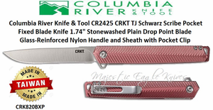 Columbia River Knife & Tool CRK820BXP CRKT Ken Onion Stylus Assisted Flipper Knife 3.18" Sandvik 12C27 Satin Plain Blade, Maroon Aluminum Handles Columbia River Knife & Tool CRK820BXP CRKT Ken Onion Stylus Assisted Flipper Knife 3.18" Sandvik 12C27 Satin Plain Blade, Maroon Aluminum Handles