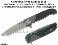 Columbia River Knife & Tool CRM40-02 Kit Carson 2.937" 1.4116 Tanto Plain Blade, Black GRN Handles with Aluminum Bolsters Folding Knife Columbia River Knife & Tool CRM40-02 Kit Carson 2.937" 1.4116 Tanto Plain Blade, Black GRN Handles with Aluminum Bolsters Folding Knife