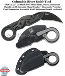 Columbia River Knife & Tool CR4042 CRKT 2.41" D2 Black TiNi Plain Blade, Black Aluminum Handles with Ceramic Glass Breaker, Kinematic Provoke First Responder Karambit Knife Boltaron Sheath Included