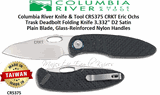 Columbia River Knife & Tool CR5375 Eric Ochs Trask Deadbolt Folding Knife 3.332" D2 Satin Plain Blade, Glass-Reinforced Nylon Handles