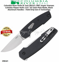 Columbia River Knife & Tool CR6321 Jesper Voxnaes Cottidae Flipper Knife 2.61" D2 Satin Plain Blade, Black Aluminum Handles - Field Strip Gen II Technology Columbia River Knife & Tool CR6321 Jesper Voxnaes Cottidae Flipper Knife 2.61" D2 Satin Plain Blade, Black Aluminum Handles - Field Strip Gen II Technology