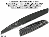 Columbia River Knife & Tool CR7140 Richard Rogers Inara Folding Knife 2.783" Black Stonewashed Plain Blade, Black G10 and Stainless Steel Handles Columbia River Knife & Tool CR7140 Richard Rogers Inara Folding Knife 2.783" Black Stonewashed Plain Blade, Black G10 and Stainless Steel Handles