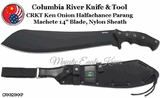 Columbia River Knife & Tool CRK920KKP CRKT Ken Onion Halfachance Parang Machete 14" 65Mn Carbon Steel Plain Blade, Nylon Sheath