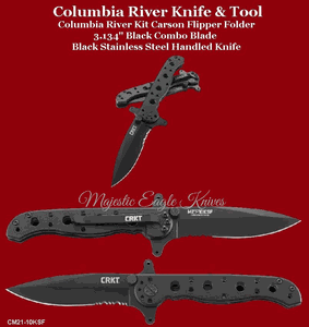 Columbia River Knife & Tool CRM21-10KSF Kit Carson Flipper Opening Folder Plain Blade Knife Columbia River Knife & Tool CRM21-10KSF Kit Carson Flipper Opening Folder Plain Blade Knife