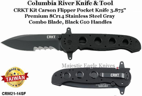 Columbia River Knife & Tool CRM21-14SF CRKT Kit Carson Special Forces Flipper 3.875" Black Combo Blade, Black Aluminum Handles Columbia River Knife & Tool CRM21-14SF CRKT Kit Carson Special Forces Flipper 3.875" Black Combo Blade, Black Aluminum Handles