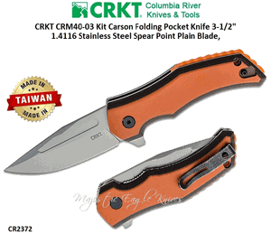 Columbia River Knives CR2372 CRKT Alan Folts Fawkes Assisted Flipper Pocket Knife 2.74" Bead Blasted Plain Blade, Orange/Black Dual G10 Handles
