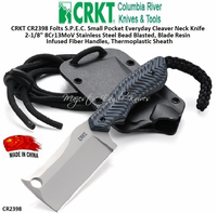 Columbia River Knives CR2398 CRKT Folts S.P.E.C. Small Pocket Everyday Cleaver Neck Knife 2.44" Bead Blast Blade, Black/Gray G10 Handles, Thermoplastic Sheath Columbia River Knives CR2398 CRKT Folts S.P.E.C. Small Pocket Everyday Cleaver Neck Knife 2.44" Bead Blast Blade, Black/Gray G10 Handles, Thermoplastic Sheath