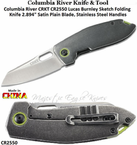 Columbia River Knives CR2550 CRKT Lucas Burnley Sketch Folding Knife 2.894" Satin Plain Blade, Stainless Steel Handles Columbia River Knives CR2550 CRKT Lucas Burnley Sketch Folding Knife 2.894" Satin Plain Blade, Stainless Steel Handles