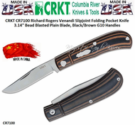 Columbia River Knives CR7100 CRKT Richard Rogers Venandi Slipjoint Folding Pocket Knife 3.14" Bead Blasted Plain Blade, Black/Brown G10 Handles Columbia River Knives CR7100 CRKT Richard Rogers Venandi Slipjoint Folding Pocket Knife 3.14" Bead Blasted Plain Blade, Black/Brown G10 Handles