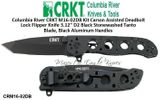 Columbia River Knives CRM16-02DB CRKT Kit Carson Assisted Deadbolt Lock Flipper Pocket Knife 3.12" D2 Black Stonewashed Tanto Plain Blade, Black Aluminum Handles